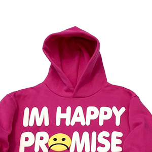 Sudadera con Capucha Personalizada con Estampado 3D en Relieve, Color Rosa, Sudadera de Invierno con Logotipo en Relieve, Sudadera de Felpa de Algodón para Hombre - Product Image 3