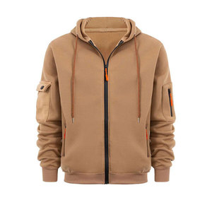 เสื้อฮู้ดซิปผู้ชายขายดีที่สุด บริการ OEM ขายส่ง ราคาดีที่สุด ผ้าฝ้ายฟลีซ 100% หนานุ่ม ซิปเต็มตัว - Product Image 1