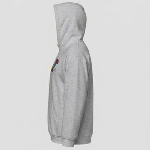 Sweat-shirt à capuche gris pour homme, logo sur le devant, vêtement décontracté d'hiver, coupe classique, tissu en molleton 100% coton, impression numérique, respectueux de l'environnement - Product Image 2