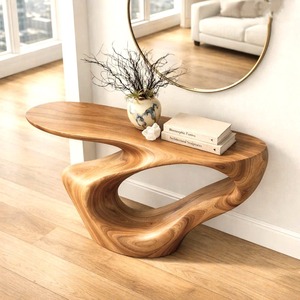 Handmade Natural Solid Wood Console <b>Table</b> Luxury Minimalist Design For Decor Home High Quality - Product Image 3