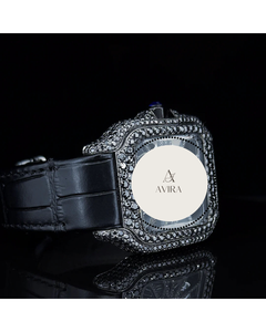 Black Iced out Wholesale Supply Leather Bling Dial Moissanite Diamond <b>Watch</b> for Retail and Resale Available at factory price - Product Image 5