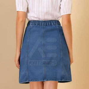 High Quality Women Casual Summer <b>Jeans</b> Skirt 100% Cotton Breathable <b>Soft</b> Material Long Use for Online Sale - Product Image 2
