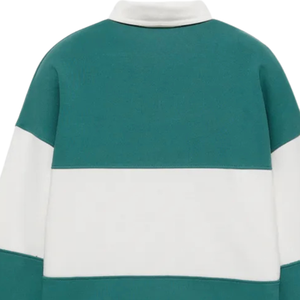 เสื้อโปโลแขนยาวผู้ชาย คอปกถัก สีเขียวขาว ดีไซน์เรียบง่าย สวมใส่สบาย ความยาวปกติ - Product Image 3