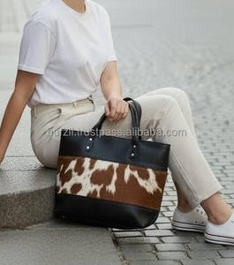 Sac fourre-tout tendance en cuir véritable avec fermeture éclair, couleur unie, broderie, grande capacité, sac à main pour femmes LHTB-0022 - Product Image 5