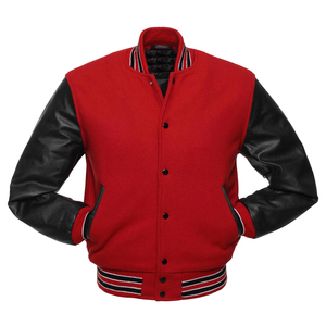 Unisex Wool Leather Sleeve Varsity Bomber <b>Jacket</b> Streetwear Winter Windproof Eco-Friendly High Quality Wholesale - Product Image 4