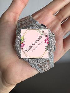 นาฬิกาข้อมือเพชรคุณภาพสูง VVS Moissanite สำหรับผู้ชายขายดีสายสแตนเลสนาฬิกาควอตซ์เคลื่อนไหวเย็น - Product Image 6