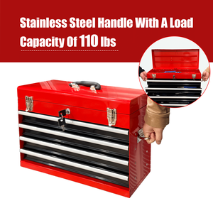 21-Inch Heavy Duty Portable Metal <b>Tool</b> <b>Box</b> with 4 Drawers <b>Small</b> <b>Tool</b> Chest with Ball Bearing Slides and EVA Liners - Product Image 1