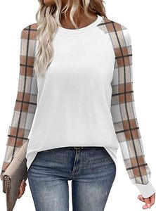 Long Sleeve Shirts for Women Color Block <b>Raglan</b> <b>Tops</b> Casual Crewneck Basic Tees Fall Clothes 2026 Fashion - Product Image 4