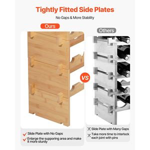 Range-bouteilles modulaire empilable pour 72 bouteilles, étagère de rangement sur pied à 8 niveaux avec présentoir anti-basculement, porte-vin robuste - Product Image 4