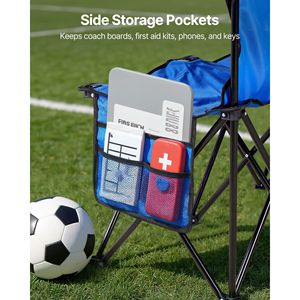 Panca da Calcio Pieghevole a 6 Posti con Tasche Laterali e Borsa per il Trasporto - Arredo da Campeggio Leggero - Product Image 5
