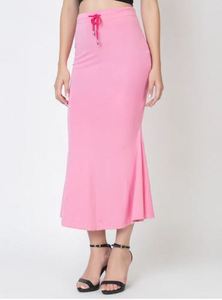 Jupe rose unie imprimée par transfert thermique, taille régulière, style poisson, avec cordon de serrage, longueur cheville, coupe ajustée, élégante, lavable, séchage rapide, pour femme - Product Image 4
