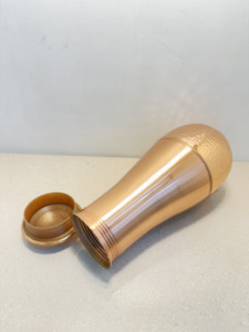 Premium Dual Finish Pure Copper Bedside Carafe Jar 1500ml <b>Brushed</b> and Hammered Copper Pot Luxury Wellness Metal Drinkware Set - Product Image 3