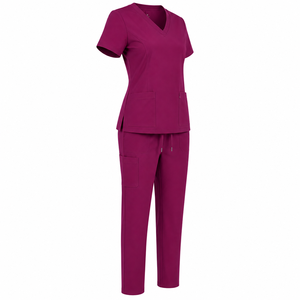 Ensemble de tenue médicale pour femmes en tissu sergé micro-extensible de qualité supérieure, détectable par les détecteurs de métaux, col en V, uniforme de soins de santé, vêtements de travail pour infirmières - Product Image 4
