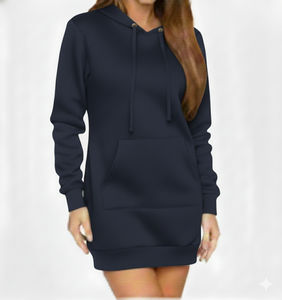 Sweat à capuche oversize décontracté pour femme, coupe ample, en fibre de bambou, avec logo frontal, look épuré et tendance pour un confort quotidien doux - Product Image 4