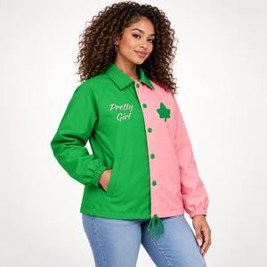 Vêtements de sororité grecque brodés Alpha |   Kapa |   Veste Alpha Colorblock Line Jacket Crossing Sorority - Product Image 4