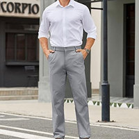 Pantalon chino décontracté pour homme, taille élastique, léger, coupe classique, pantalon de travail avec poches, coton confortable