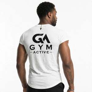 T-shirts personnalisés GYM ACTIVE, 95% coton, 5% élasthanne, 180g, vêtements de sport, ourlet incurvé, coupe ajustée, compression musculaire - Product Image 3