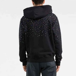 Sweat à capuche unisexe en coton mélangé, orné de strass et de motifs en cristal, épais, confortable, style streetwear, mode hiver, articles de base en gros - Product Image 4