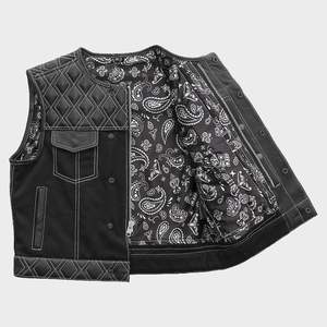 Chaleco de Cuero para Motociclista, Diseño Personalizado con Acolchado de Diamantes, Estilo Hunt Club - Product Image 2