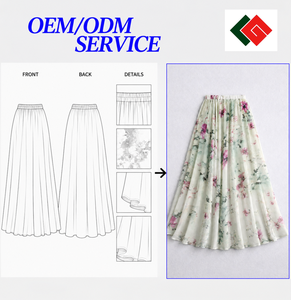 Wholesale Women's Solid Chiffon <b>Pleated</b> Empire Waist Casual Breathable <b>Maxi</b> <b>Skirt</b> Viscose Vietnam Manufacturer - Product Image 6