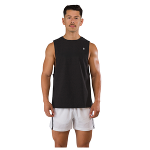 Camiseta sin mangas para hombre Force Core Cutoff, para gimnasio, entrenamiento, fitness, color negro y azul varsity, OEM, venta al por mayor. - Product Image 1