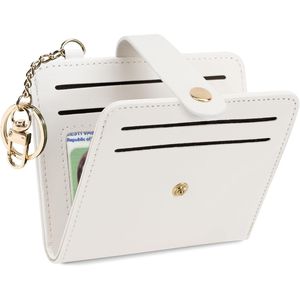 Porte-cartes en cuir pour femme avec blocage RFID, petit portefeuille avec fenêtre d'identification et porte-monnaie zippé - Product Image 1