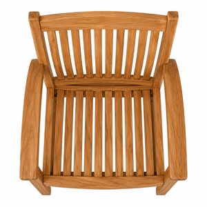 Chaise de jardin contemporaine en teck massif, durable, écologique, design imperméable, assise confortable, à lattes verticales - Product Image 5