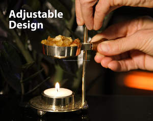 Quemador de Incienso de Latón con Diseño Ajustable para Velas T-Light o Carbón, Resina para Calentar, Fragancia para el Hogar y Regalo Espiritual - Product Image 5