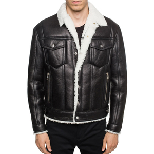 Top Best Quality <b>Mens</b> Leather <b>Fur</b> <b>Jacket</b> Luxury Warm Outerwear Unique Color High Quality Wholesale Manufacturing Service - Product Image 1