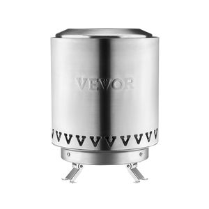 Brasero Portátil de Acero Inoxidable de 6 Pulgadas para Mesa, Chimenea Interior/Exterior con Quemador de Alcohol para S'mores y Leña - Product Image 1