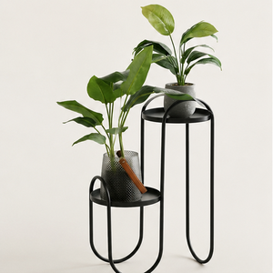 2-Tier Metal Plant Stand Iron Flower <b>Pot</b> <b>Holder</b> for Indoor Living Room and Outdoor Balcony Garden Decor - Product Image 6