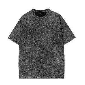 T-shirt unisexe col rond vintage 2026 de qualité supérieure délavé à l'acide pour hommes, vente en gros, 100 % streetwear, grandes tailles - Product Image 1