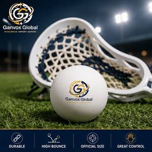 Ganvox Global Lacrosse <b>Ball</b> 63mm Solid Rubber Training Match White Yellow Orange Punjab - Product Image 2