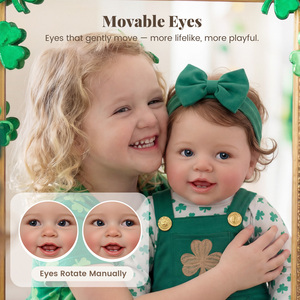 Poupées Reborn Babeside de 20 pouces, souriantes, avec yeux ouverts et mobiles, tenue trèfle de la Saint-Patrick, vente en gros OEM - Product Image 6