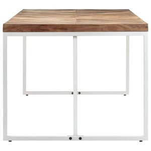 Table à manger en bois naturel avec pieds blancs - Product Image 3