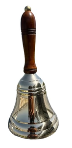 Campana de Mano Metálica con Mango de Madera, Acabado en Latón, Campana Decorativa para Hotel, Restaurante, Recepción y Decoración del Hogar - Product Image 6