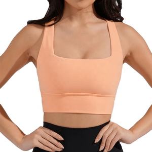 Soutien-gorge de sport pour femme en nylon recyclé et élasthanne, à bretelles fines croisées dans le dos, pour la gym et le fitness 2026 - Product Image 5
