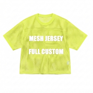 Camiseta de fútbol americano de malla de algodón extragrande personalizada para hombre, estilo top, con serigrafía, corte holgado, para adultos, para entrenamiento. - Product Image 1