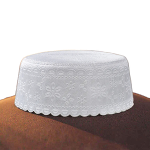 Chapeau de prière musulman islamique respirant en coton et polyester pour adulte, usage quotidien, Ramadan, Kufi, fabricant OEM, tissu peigné - Product Image 3