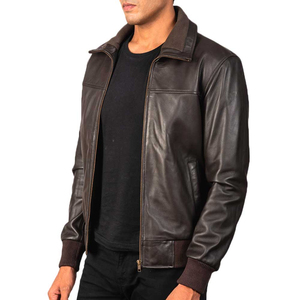 High Quality Plus Size Stand Collar <b>Leather</b> <b>jacket</b> for men Wholesale Outdoor Use with Hooded Pocket Decoration <b>jacket</b> for men - Product Image 2