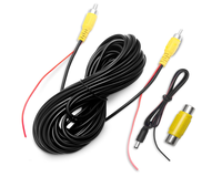 Faisceau de câbles vidéo RCA de longueur personnalisée avec câble d'alimentation, extrémité de fil nu, pour caméra de recul, installation de lecteur DVD et moniteur de voiture