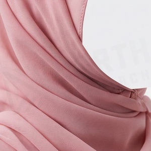 Hiyab de Chifón de Color Sólido para Mujer, Suave al Tacto, para Uso Diario, Pañuelo Islámico - Product Image 4
