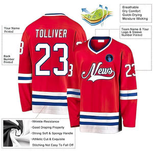 High Performance Summer Ice Hockey Jersey Custom Printed Sublimation Team Shirt Breathable Hockey Uniform for League Competition - Product Image 2