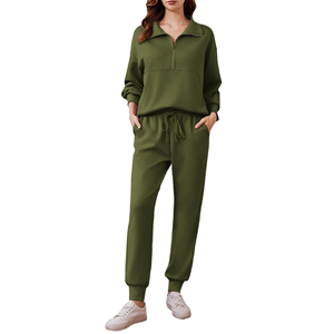 Ensemble de survêtement minimaliste pour femme, couleur unie, tenue décontractée, esthétique simple, confortable pour la maison et les sorties, ensemble de haute qualité - Product Image 1