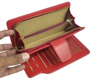 Cartera de mano de piel de vaca hecha a mano con estampado de vaca, billetera delgada para mujer, bolso de piel auténtica, regalos para ella - Product Image 2