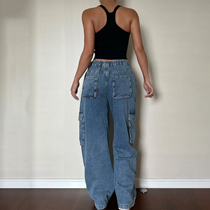 Custom Women's High Waist Casual Washable Pencil Pants Jeans Eco-Friendly Breathable - Product Image 6