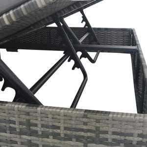 Tumbona Doble en Ratán PE Gris con Acero con Recubrimiento en Polvo y Poliéster - Tumbona Resistente con Ratán PE y Estructura de Acero - Product Image 6