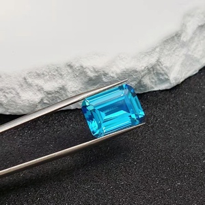Aigue-marine naturelle rectangulaire facettée taille émeraude, matière brute certifiée GIA, bleu ciel rare classique 50mm, vente en gros C43A - Product Image 6