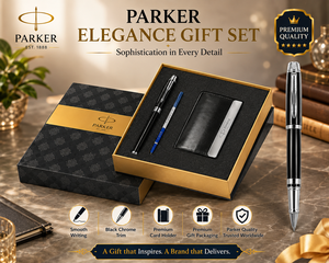 Set de Regalo Parker Royal, Bolígrafo con Detalles en Negro Mate y Dorado, Cuaderno de Cuero Sintético, Duradero y de Larga Duración, Caja de Regalo de Escritura de Lujo - Product Image 4