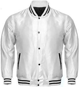 Custom Satin Baseball Style Jackets Wholesale Manufacturer for School College University Sports Clubs Team Uniforms OEM ODM - Product Image 4